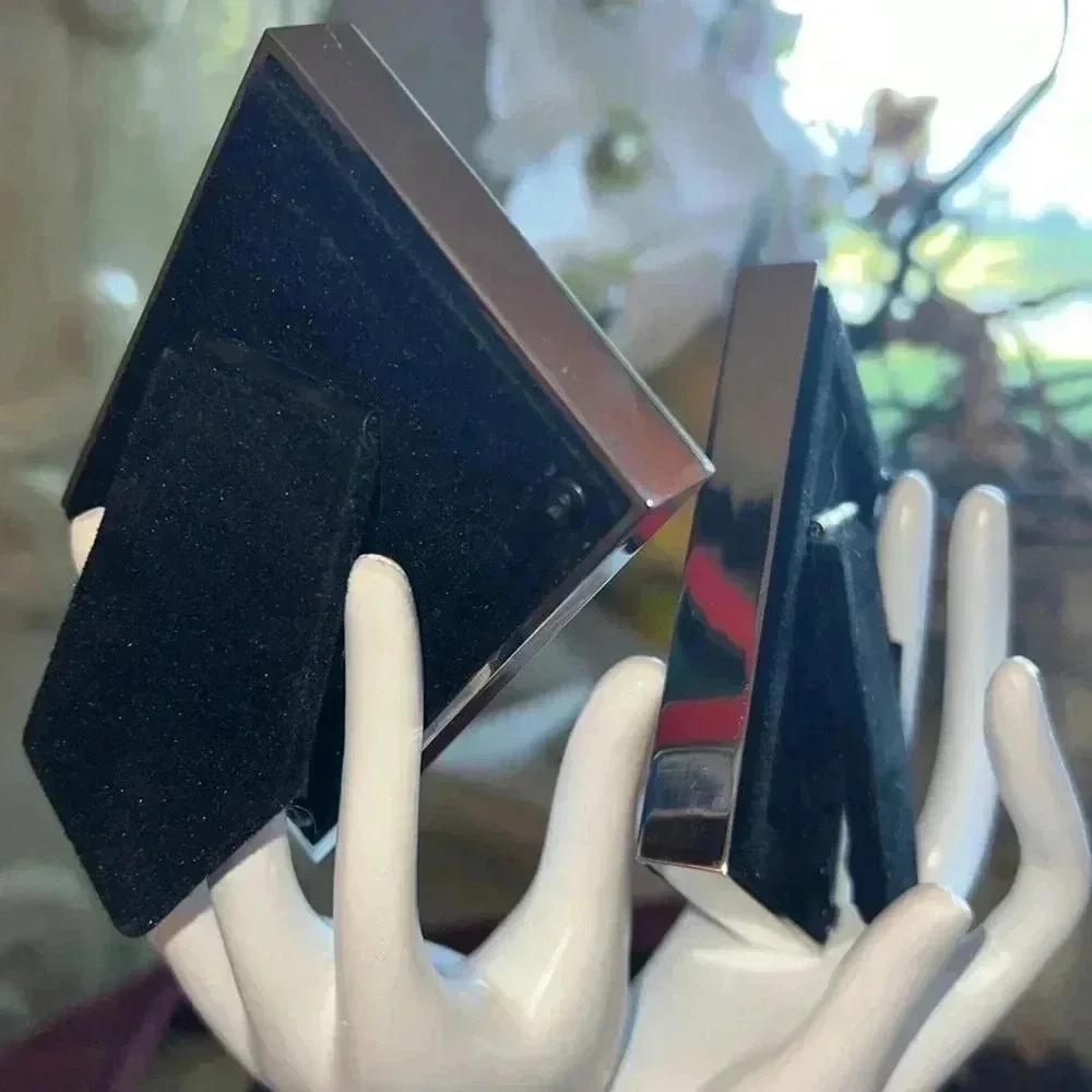 Picture Photo Frames 2 Silver Tone Deep Red Picture Frames with Glass